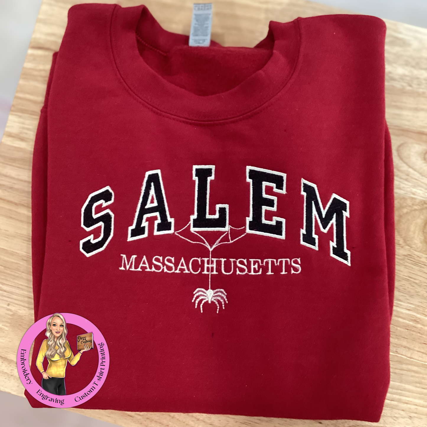 Salem Mass. Embroidered Crew