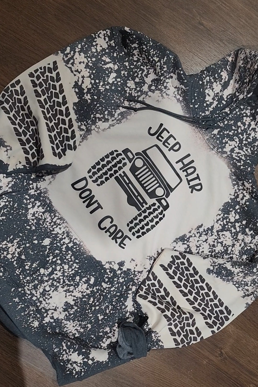 Off Road Bleached Hoodie with Sleeve Detail