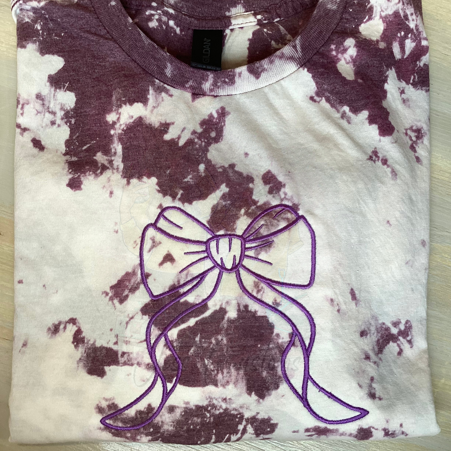 Bleached Bow Embroidered Tee