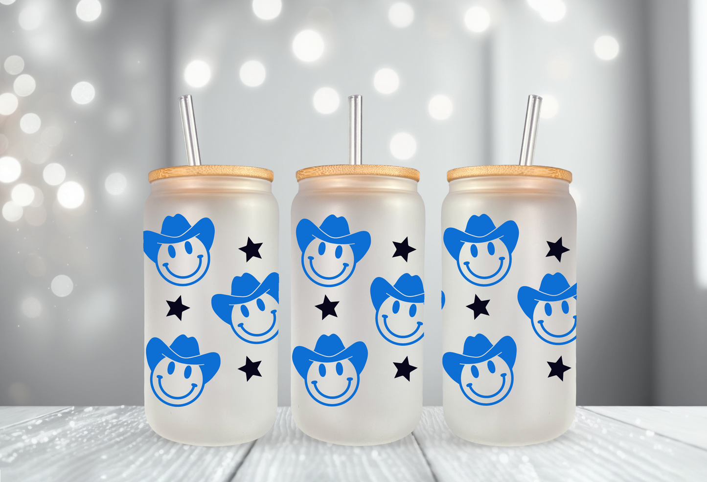 Cowboy Smile 16 OZ Glass