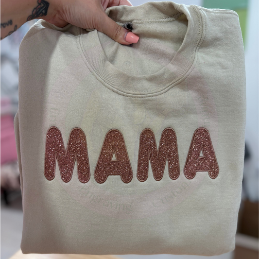 Custom Glitter Appliqué Bubble Font