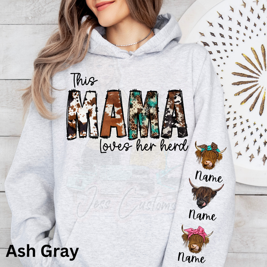 Personalized Mama Loves Her Herd Hoodie