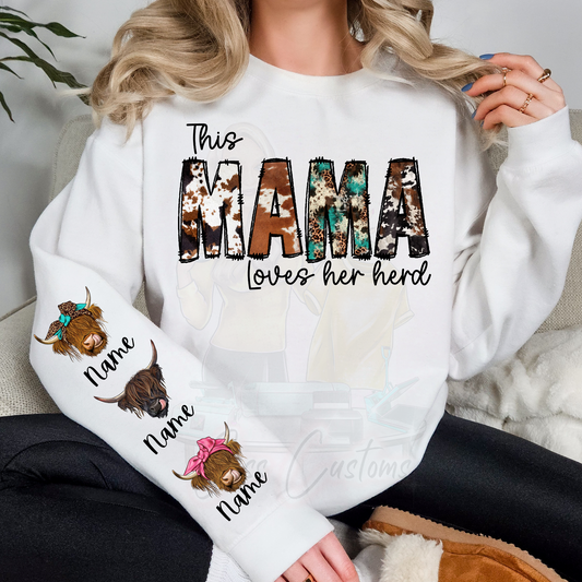 Personalized Mama Loves Her Herd Crewneck