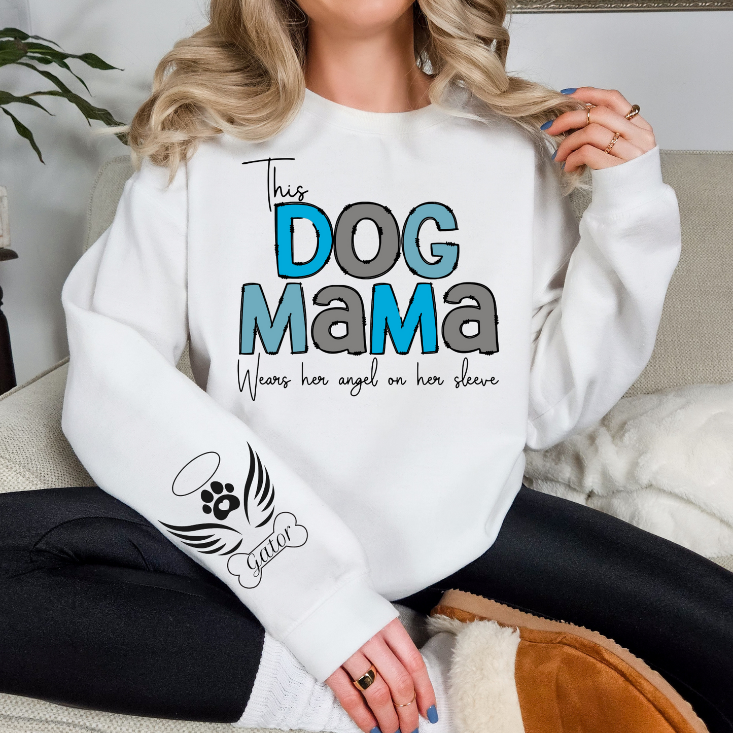 Personalized Dog Mom Angel Crewneck