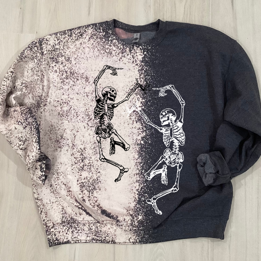 Split Bleach Skeleton Crewneck