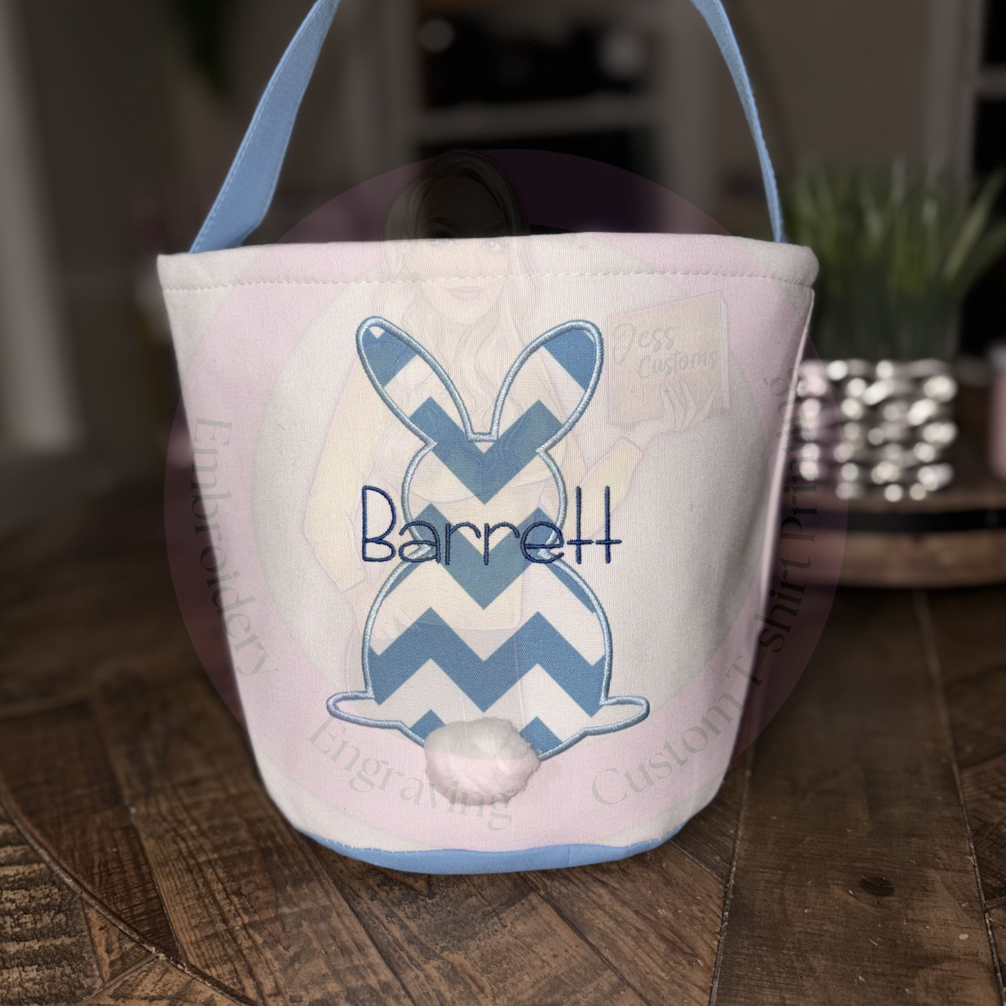 Custom Bunny Canvas Easter Basket