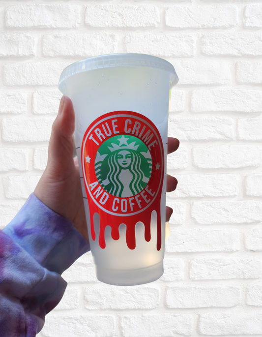 True Crime and Coffee Branded Cold Cup