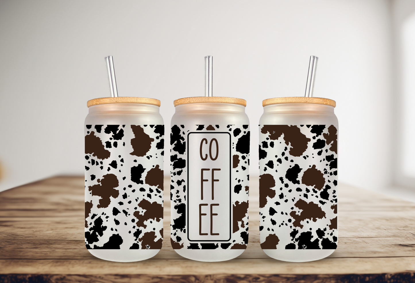 Coffee Cow Print 16 Oz Glass – Jesscustoms