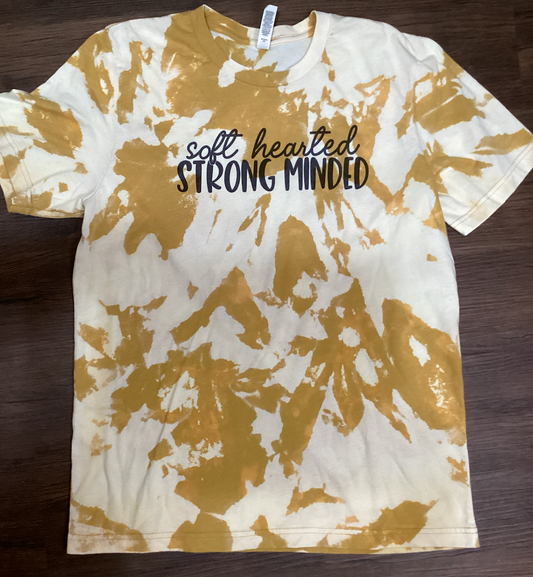 Soft Hearted Strong Minded Bleached Tee *LARGE*